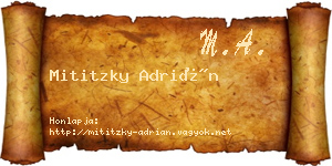 Mititzky Adrián névjegykártya